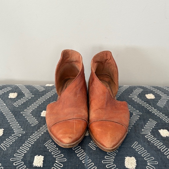 Free People Shoes - Free People Rust Brown Leather Slip-On Mules